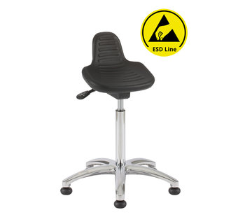 Throna Cleanroom sit-stand chair - ESD - glides - height 50/85 cm