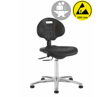 Throna Cleanroom chair - ESD - intensive use - glides - height 51/86 cm