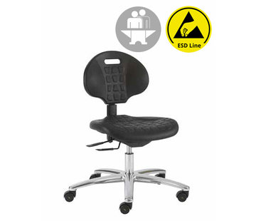 Throna Cleanroom chair - ESD - intensive use - castors - height 43/56 cm