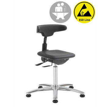 Throna Cleanroom chair - ESD - intensive use - glides - height 50/85 cm