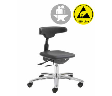 Throna Cleanroom chair - ESD - intensive use - castors - height 42/55 cm