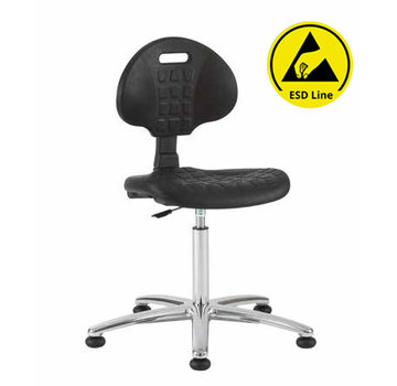 Throna Cleanroom stoel - ESD - glijders - hoogte 49/84 cm