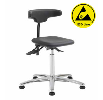 Throna Cleanroom - stoel - ESD - glijders - hoogte 50/85 cm