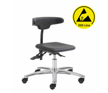 Throna Cleanroom chair - ESD - castors - height 42/55 cm
