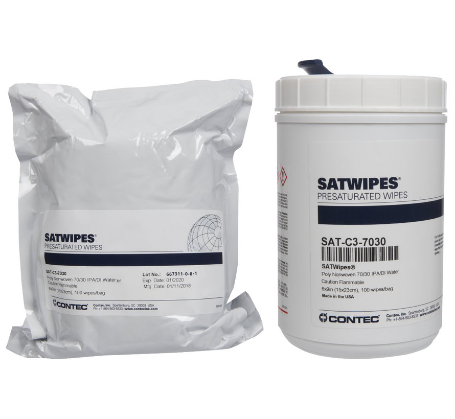 Contec SAT-C3-7030 presat wipes 100% polyester -1,200 wipes