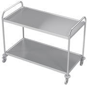 ProCleanroom Stainless steel cleanroom service trolley with two shelves