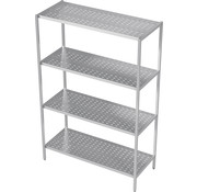 ProCleanroom Stainless steel cleanroom rack with perforated shelves