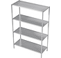 Stainless steel cleanroom rack with perforated shelves