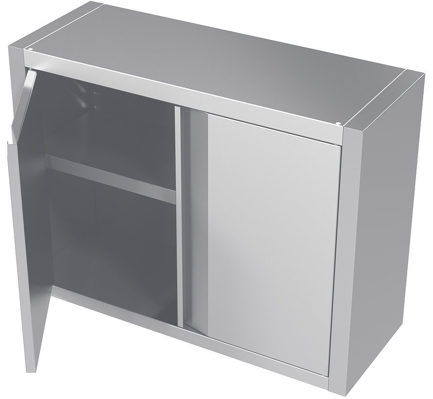 Stainless steel low cleanroom cabinet with hinged doors