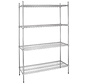 Cleanroom wire shelving unit with 4 shelves 122 cm wide