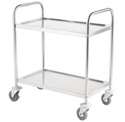 ProCleanroom Stainless steel cleanroom service trolley two shelves