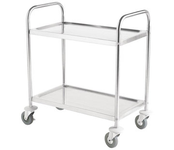 ProCleanroom Stainless steel cleanroom service trolley two shelves