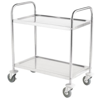 ProCleanroom Stainless steel cleanroom service trolley two shelves