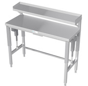 ProCleanroom Stainless steel workbench electrically height-adjustable with shelf