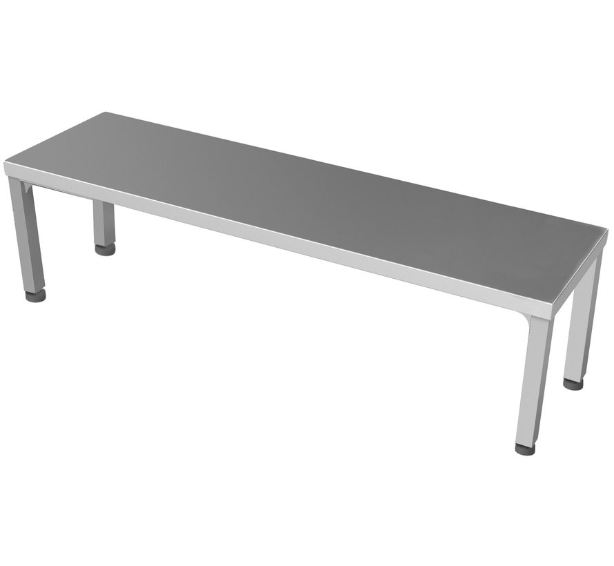 Stainless steel cleanroom step-over bench