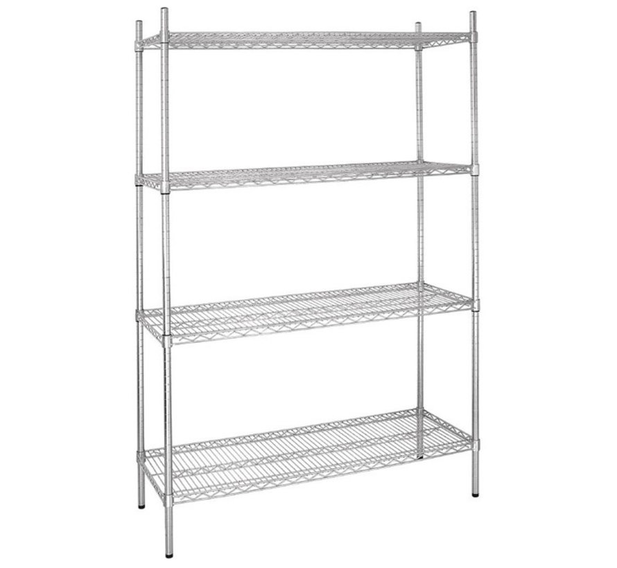 Cleanroom wire rack with 4 shelves 91.5 cm wide