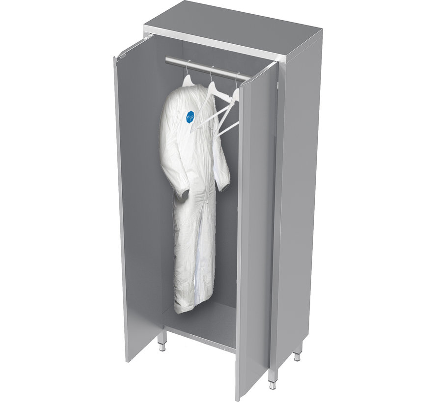 Edelstahl-Reinraumschrank mit Drehtüren für Kleidung