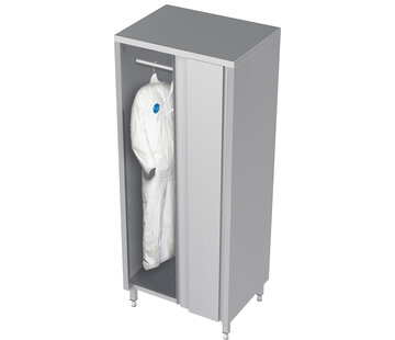 ProCleanroom Stainless steel cleanroom cupboard for clothing with sliding doors