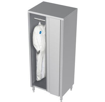 ProCleanroom Stainless steel cleanroom cupboard for clothing with sliding doors