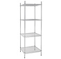Cleanroom wire rack with 4 shelves 61 cm wide and 61 cm deep.