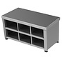 Stainless steel cleanroom step-over bench - one side 100% open