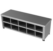 ProCleanroom Stainless steel cleanroom step-over bench - one side open