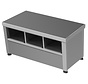 Stainless steel cleanroom step-over bench - both sides 50% open