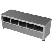 ProCleanroom Stainless steel cleanroom step-over bench - both sides open