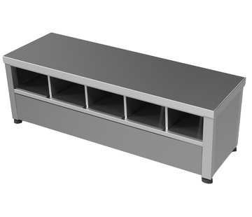 ProCleanroom Stainless steel cleanroom step-over bench - both sides open