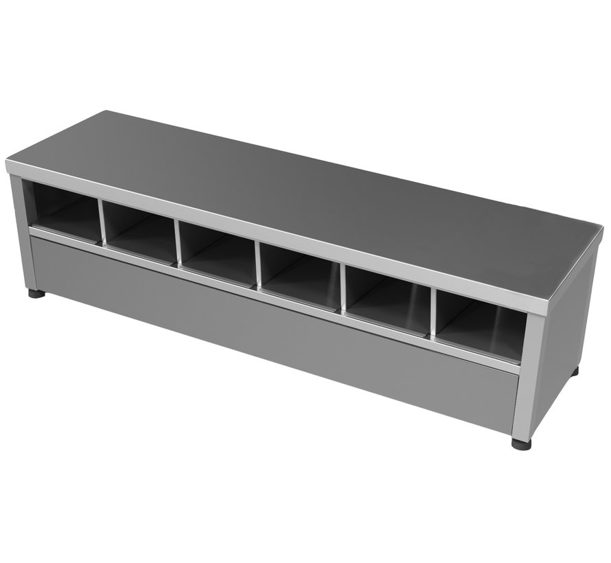 Stainless steel cleanroom step-over bench - both sides 50% open