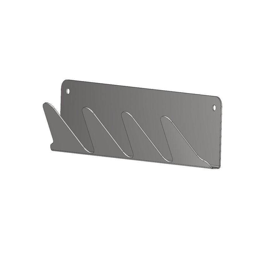 Stainless steel cleanroom wall coat rack with 4 hooks