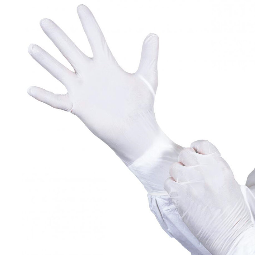 Nitrile cleanroom gloves 400mm White - 50 pcs