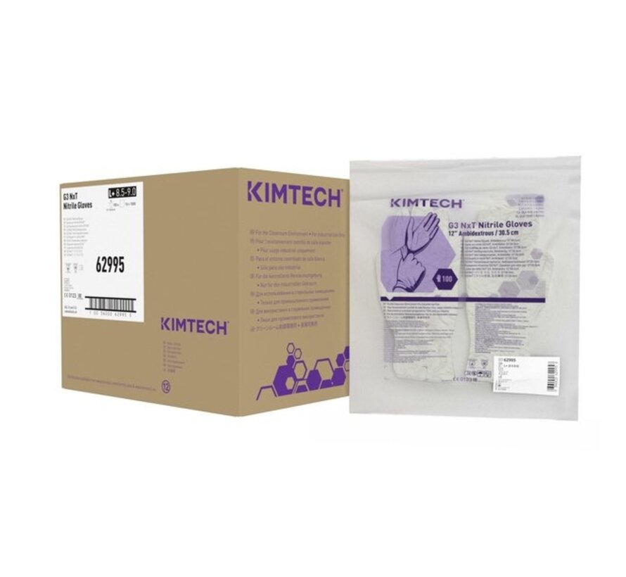 Kimtech (Kimberly-Clark) G3 NxT cleanroom handschoenen 305mm Nitril  Wit - 100 stuks