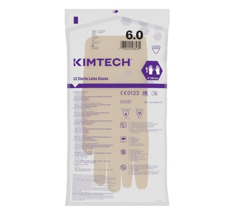 Sterile Kimtech (Kimberly-Clark) G3 Latex-Reinraumhandschuhe 300 mm 200 Paar