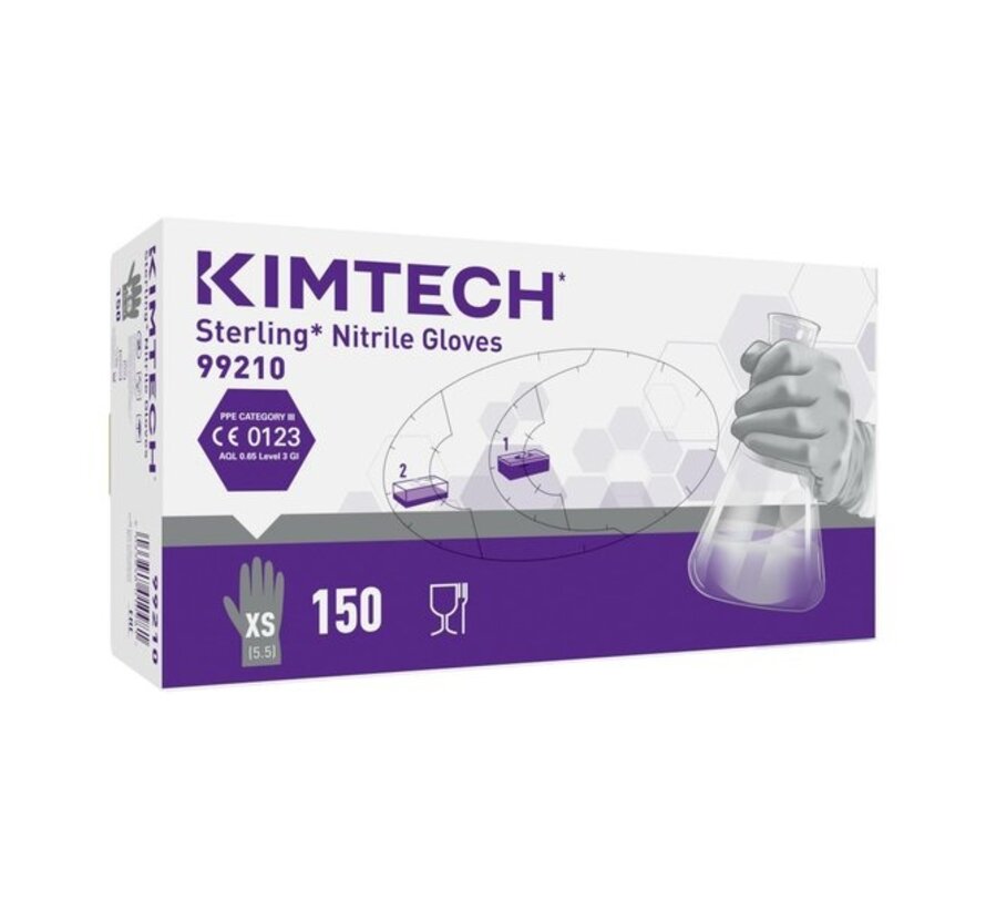 Kimtech Sterling (Kimberly-Clark) G3 Reinraumhandschuhe 240 mm Nitril Grau 150 Stück