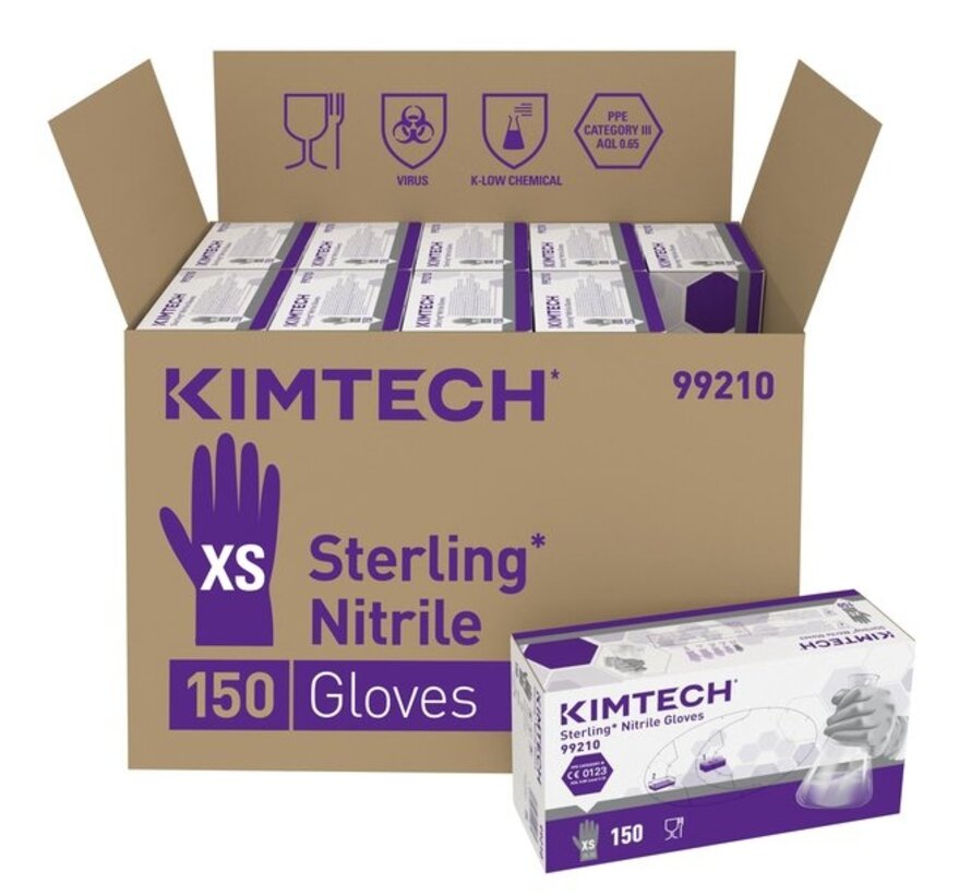 Kimtech Sterling (Kimberly-Clark) G3 Reinraumhandschuhe 240 mm Nitril Grau 150 Stück