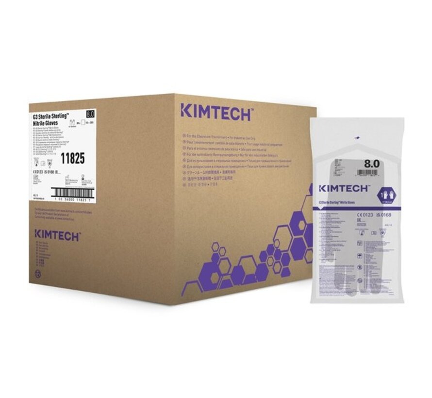 Sterile Kimtech Sterling (Kimberly-Clark) G3 cleanroom gloves 305mm Nitrile grey 300 pairs