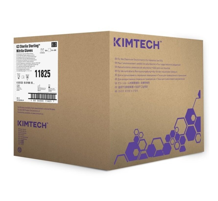 Sterile Kimtech Sterling (Kimberly-Clark) G3 cleanroom gloves 305mm Nitrile grey 300 pairs