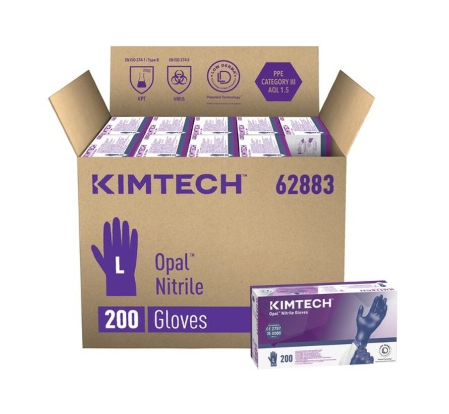 Kimtech Opal (Kimberly-Clark) Reinraumhandschuhe 240 mm Nitril Dunkelblau 200 Stück