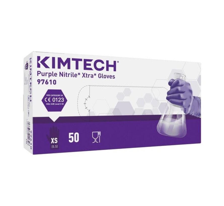 Kimtech Purple Xtra (Kimberly-Clark) Reinraumhandschuhe 300 mm Nitril violett 50 Stück
