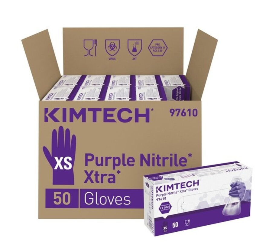 Kimtech Purple Xtra (Kimberly-Clark) Reinraumhandschuhe 300 mm Nitril violett 50 Stück