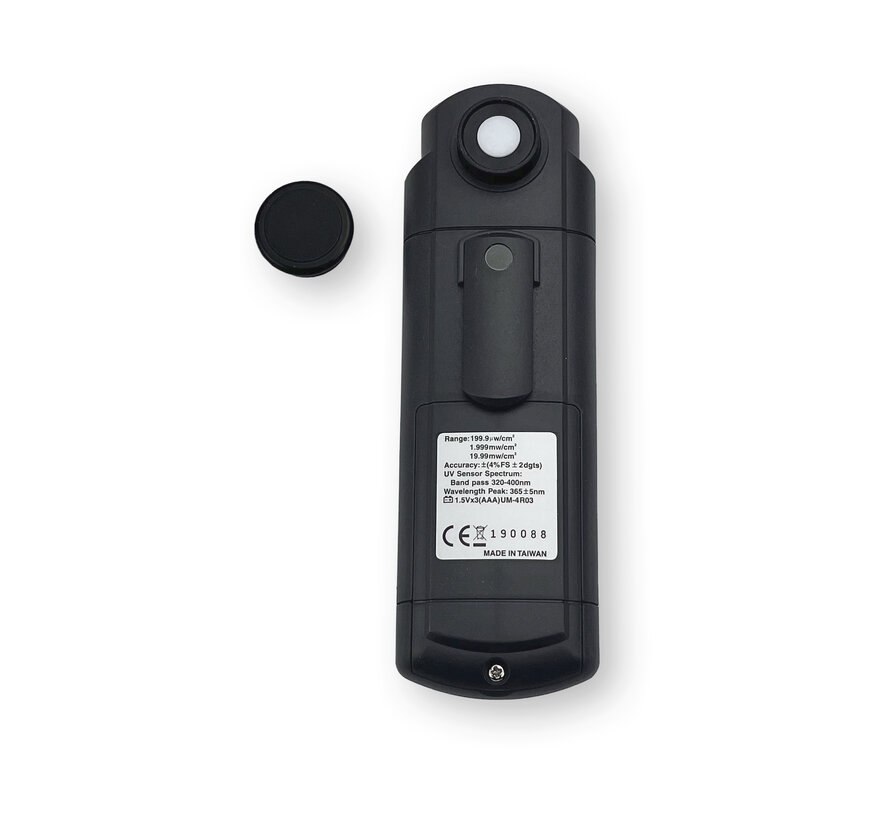 UV-A intensity meter for UV-A inspection lamps