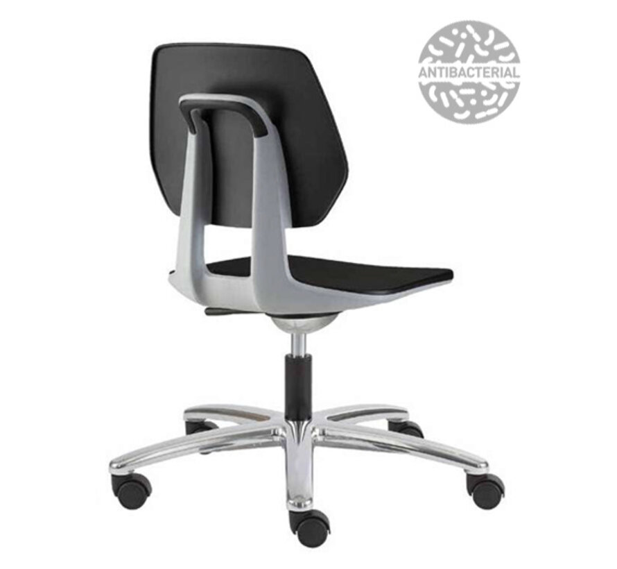 Cleanroom stoel - Fiocco PP - wielen - hoogte 39/53 cm