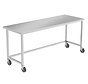 RVS cleanroom werktafel met  ø125 mm wielen - PREMIUM