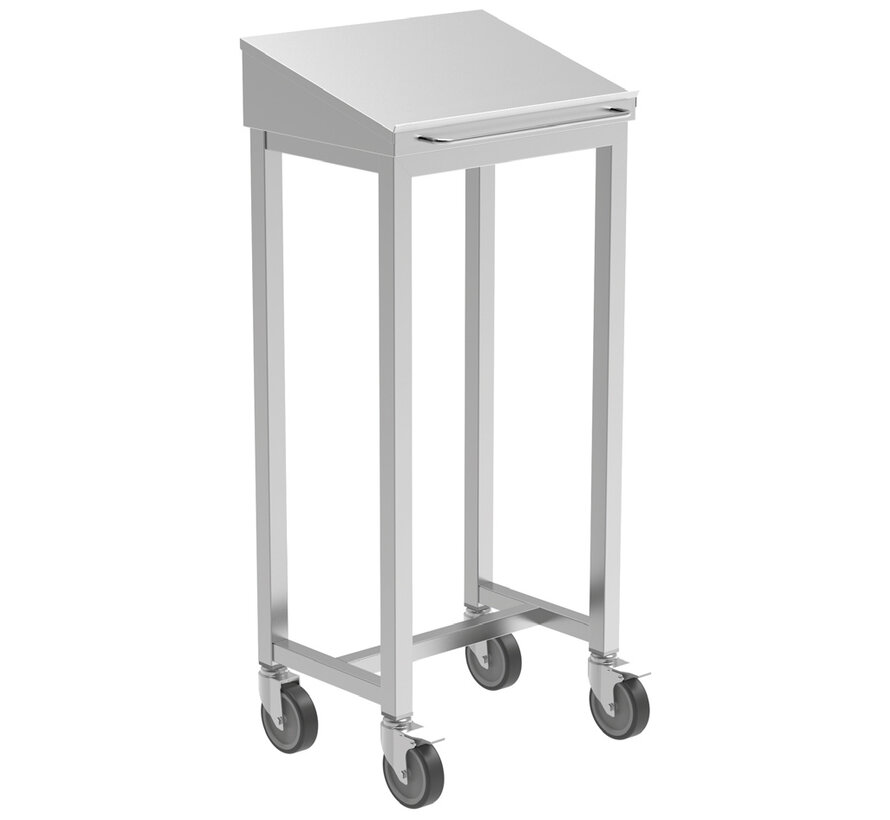 RVS cleanroom schrijftafel met zwenkwielen - PREMIUM