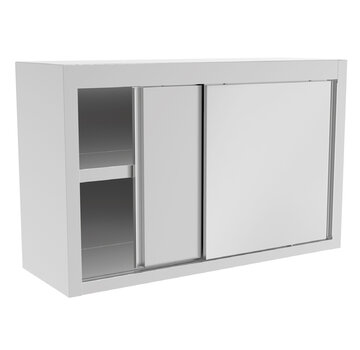 ProCleanroom Low stainless steel cleanroom cabinet with sliding doors