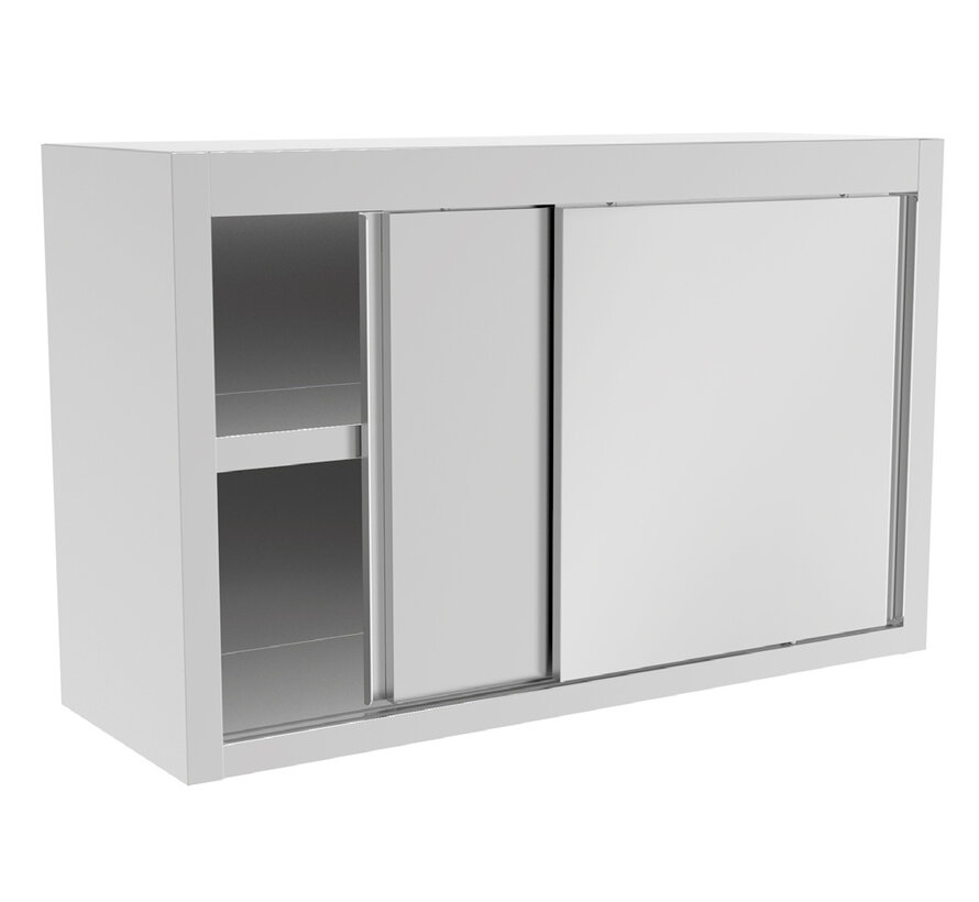 Low stainless steel cleanroom cabinet with sliding doors - PREMIUM