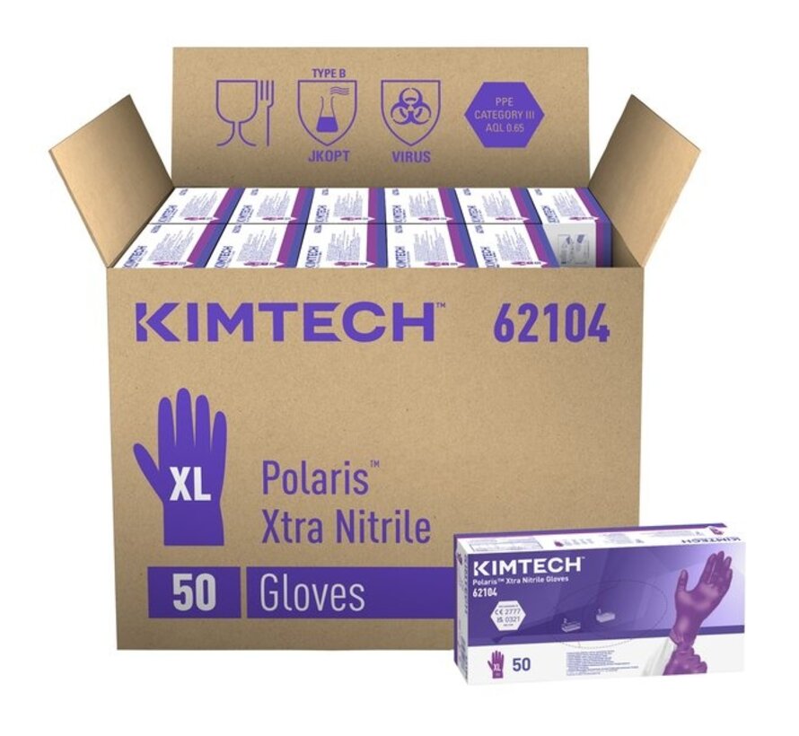 Kimtech Polaris Xtra (Kimberly-Clark) cleanroom handschoenen 300mm Nitril - 50 stuks