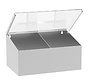 Stainless steel cleanroom dispenser for consumables with 2 compartments