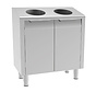 Stainless steel low cleanroom laundry collection cabinet with hinged doors – PREMIUM
